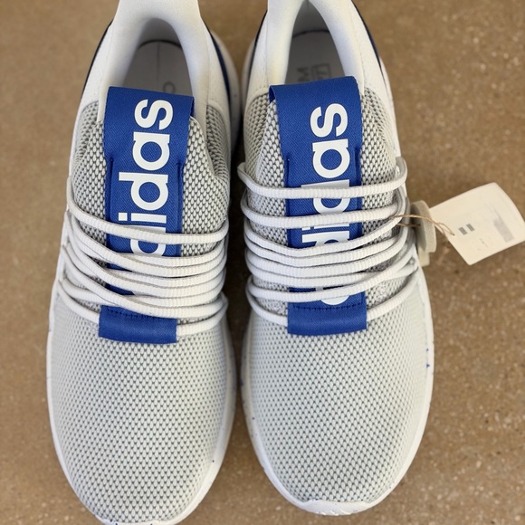 Adidas Men's Gray and Blue Lite Racer Adapt 7 Sneakers - Picture 2 of 6